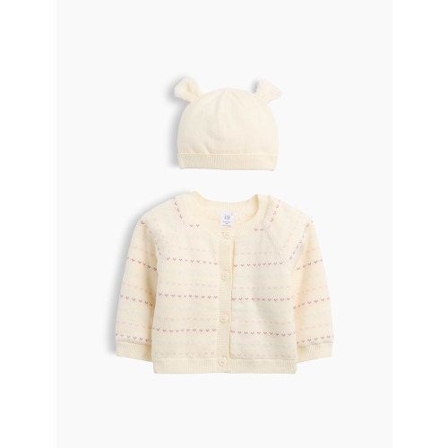 Baby Sherpa-Lined Cardigan Sweater Set