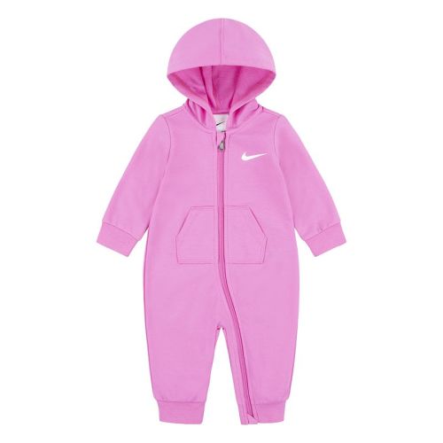 Newborn Baby Nike Essentials French Terry Hooded Long Sleeve Zip Up Coverall