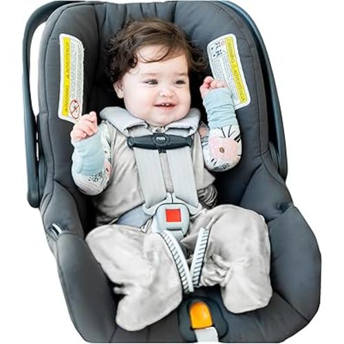 Buckle Me Baby Coats Sleep Sack | Car Seat Blanket | Car Seat to Crib Baby Wearable Blanket for Easy Transitions from Stroller, Carrier, High Chair or Any 5 Point Harness | 4-8 Months Grey Blankie
