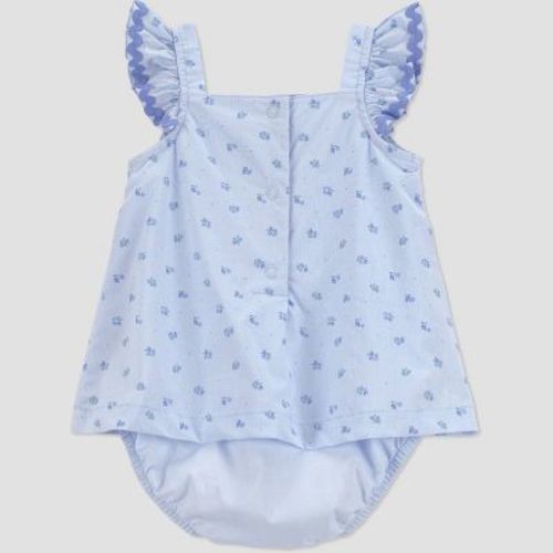 Carter's Just One You® Baby Girls' Floral Ruffle Sleeve Sunsuit - Blue 9M