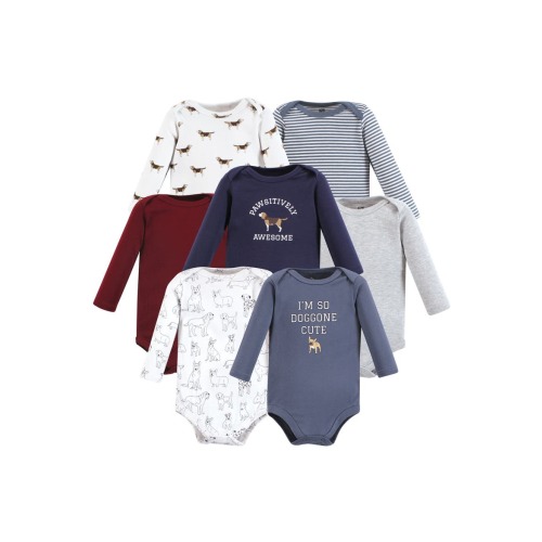 Long-Sleeve Cotton Bodysuit Collection 7-Piece Set