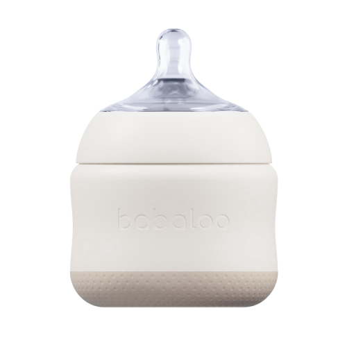 Babaloo Baby-Led Silicone Baby Bottle, Airless, Anti-Colic, 8oz Creme 1pk