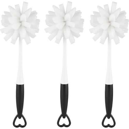 ALINK Bottle Glass Dish Sponge Cleaning Brush with Handle, Pack of 3