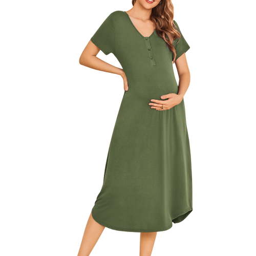Avidlove Womens Maternity Nightgown for Hospital Pregnancy Long Nightgowns Nursing Night Gown for Breastfeeding