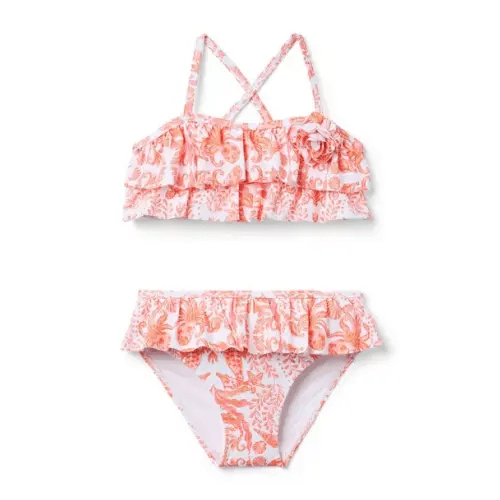 Girl Orange Zest Sea Friends Seaside Ruffle 2-Piece Swimsuit by Janie and Jack
