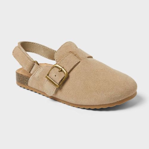 Toddler Berlin Clogs - Cat & Jack™ Taupe 6T: Adjustable Hook and Loop Strap, Contoured Footbed, Flexible Outsole