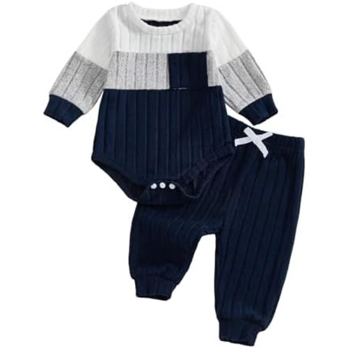 Newborn Baby Boy Clothes Infant Boy Girl Striped Long Sleeve Sweatshirt Romper Bodysuit Soft Fall Winter Outfit