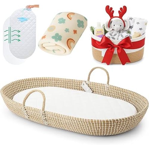 ZEAL'N LIFE Seagrass Baby Changing Basket (Light Brown)