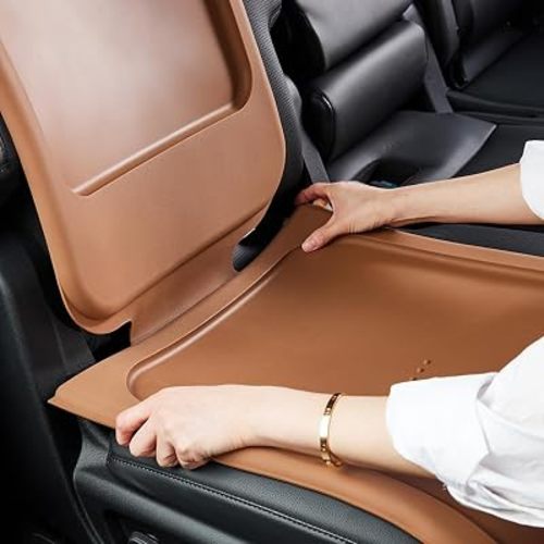 Silicone Waterproof Seat Protectors for Under Car Seats Siliguard Brown