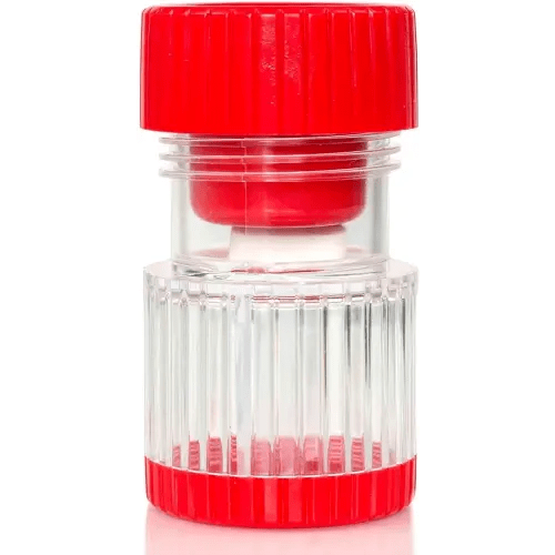 HealthSmart Pill Crusher and Grinder, Crushes Vitamins and Tablets, Holds Up to 2 Pills, With Ergonomic Grips, Red