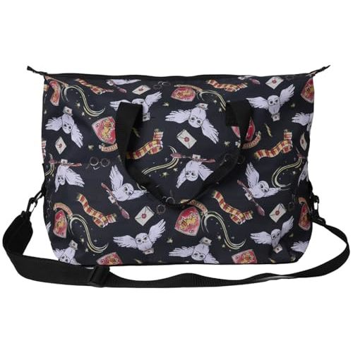 Harry Potter Tote Duffel Bag Hogwarts All Over Print Owl Glasses Carry On Travel