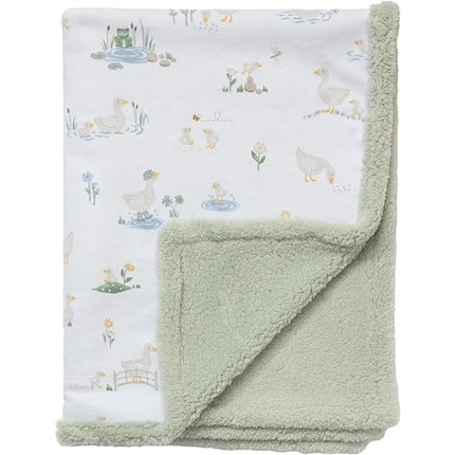 Jersey Sherpa Soft Baby Blanket - Goosey Goosey - Reversible Premium Cozy Fabric for Best Comfort - Infant,Toddler,Newborn,Nursery,Boy,Girl,Unisex,Throw,Crib,Stroller,Gift 40x30 in