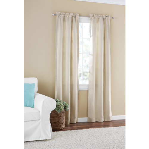 Mainstays Blackout Curtain Panels, Set of 2, Beige, 30"W x 84"L