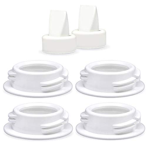 Maymom Baby Bottle Thread Changer; Allow Spectra S1 S2 Pumps Wide Mouth Flanges to be Compatible with Medela Bottles; Incl. Duckbills