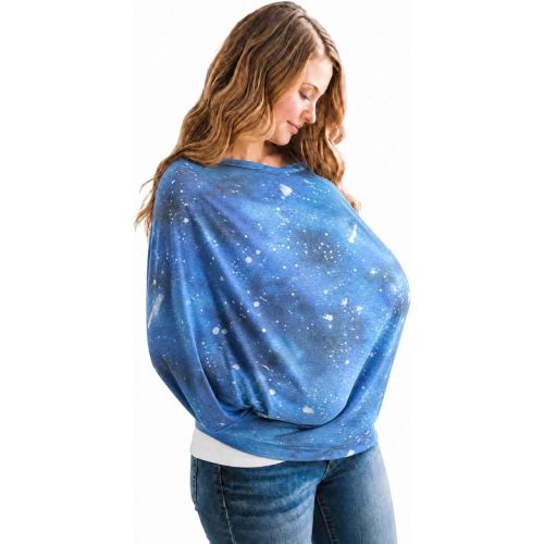 Copper Pearl Nursing Cover for Breastfeeding – Multi-Use Baby Car Seat, Stroller & Breast Feeding Cover Up for Women, Stretchy Breathable for Boy or Girl, Galaxy