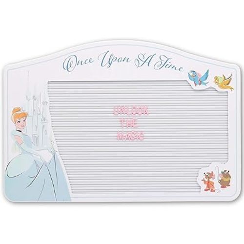 Disney Cinderella Once Upon a Time Letterboard Wall Decor - Fun Disney Princess Letter Board with Set of Letters for Home
