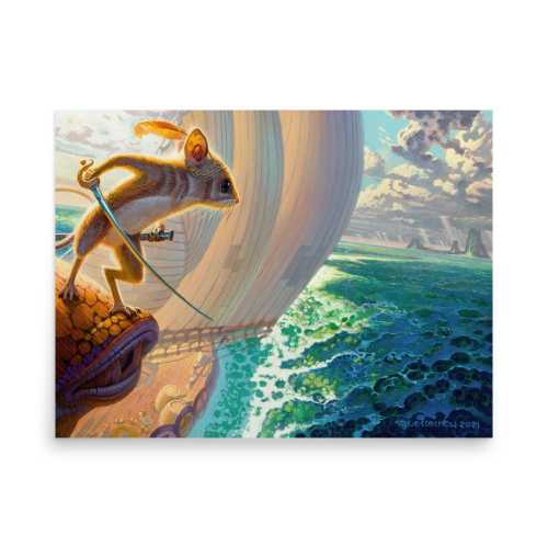 Reepicheep Art Poster: Voyage of the Dawn Treader, Whimsical Illustration