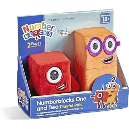 hand2mind Numberblocks One and Two Playful Pals, Cartoon Plush Figure Toys, Kids Stuffed Animals, Cute Plushies, Toddler Imaginative, Collectible Toys, Preschool Learning Toys