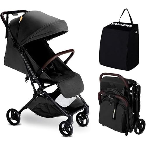 MAMAZING Lightweight Baby Travel Stroller with Carbon Fiber Frame, Compact & Airplane-Friendly, One-Handed Folding Design, 11.6 lbs, Perfect for Toddlers, Jet