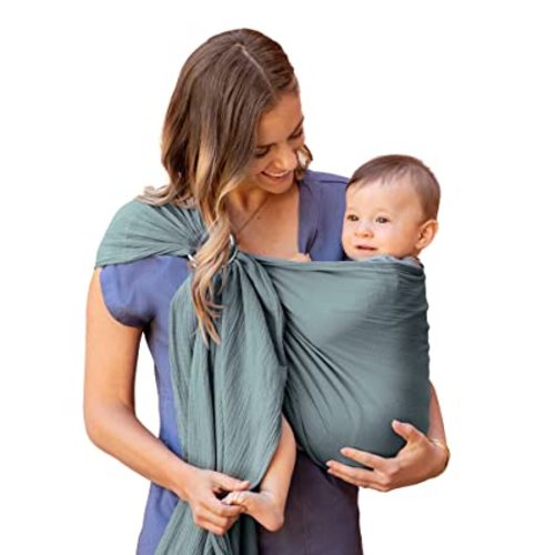 Moby Ring Sling Wrap Carrier | Hands-Free, Versatile Support Wrap for Mothers, Fathers, and Caregivers | Breathable, Baby Wrap Carrier for Newborns, Infants & Toddlers | Supports 8-30 lbs | Fern