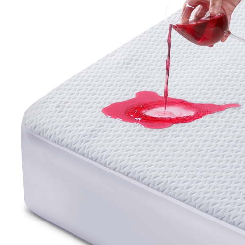 EMONIA 100% Waterproof Mattress Protector Full Size Premium Viscose from Bamboo 3D Air Cooling Mattress Pad Cover for Bed Ultra-Soft Breathable Noiseless with 8''-21'' Deep Pocket (White, Full)