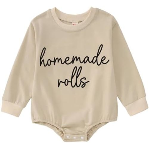 SOFEON Infant Baby Girls Thanksgiving Romper Chunky Thighs And Pumpkin Pies Outfits Bubble Sweatshirt Onesie Fall Clothes