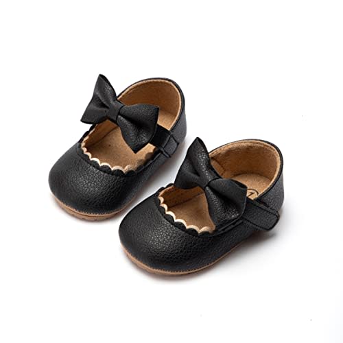 CENCIRILY Infant Baby Girls Mary Jane Flats Non Slip Soft Sole Prewalker Princess Wedding Dress Shoes