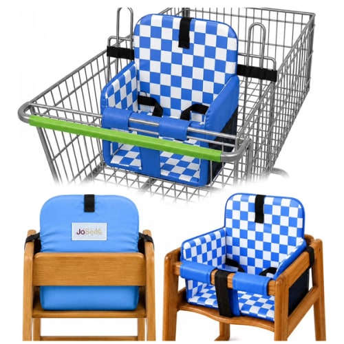Amazon.com: JoSeat Shopping Cart Seat Cover for Baby, Blue Checkered | High Chair & Grocery Cart Seat Protector, Machine Washable Reusable Cart Liner & Swing Insert, Unisex, Soft, Portable