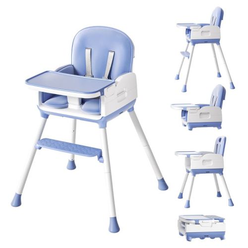 BabyBond Portable 3 in 1 Baby High Chair, Convertible High Chair for Babies and Toddlers with 5 Point Harness and Three Adjustable Height Settings