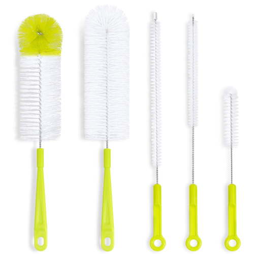 Emlimny Bottle Cleaning Brush Set - Long Handle Bottle Cleaner for Washing Narrow Neck Beer Bottles, Sports Water Bottles with Straw Brush, Kettle Spout/Lid Cleaner Brushes