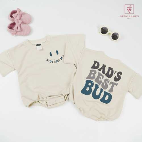 Dad's Best Bud Baby Romper, First Father's Day Outfit, Baby Boy Clothes Outfit, Father's Day Outfit, Dad Son Shirt, Fathers Day Gifts