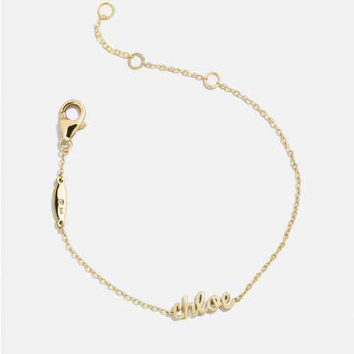 18K Gold Custom Nameplate Bracelet - 18K Gold