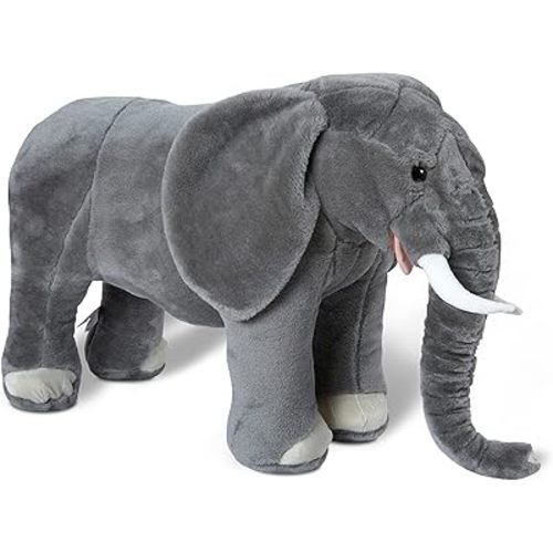Melissa & Doug Giant Elephant - Lifelike Stuffed Animal (Over 3 feet Long)