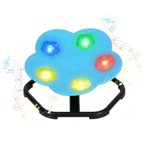 Boupower Spinning Chair for Autistic Kids,Sensory Spinning Chair with Music & Lights,Kids Swivel Seat for Autism ADHD,Sensory Toys for Balance & Coordination Training,Ages 3-12