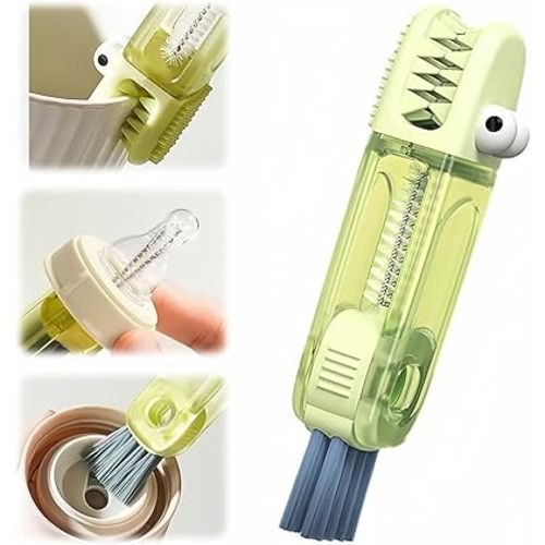 3 in 1 Multifunctional Cup Lid Cleaner with Brush(A) - New Crevice Cleaning Brush Set for Baby Bottle Gap Tight Spaces