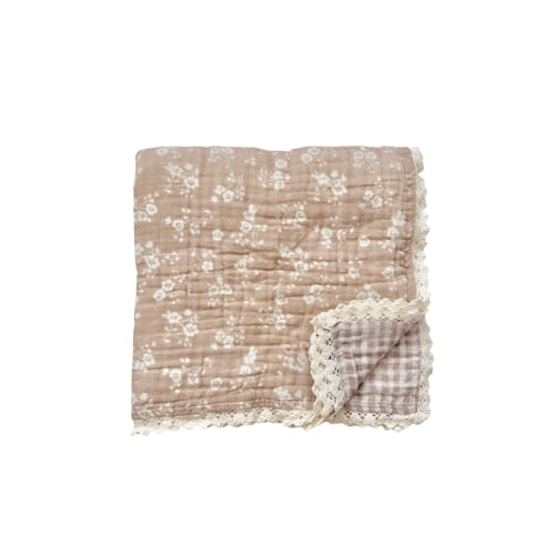 Sweet Pea Lace Organic Muslin 6-Layer Blanket