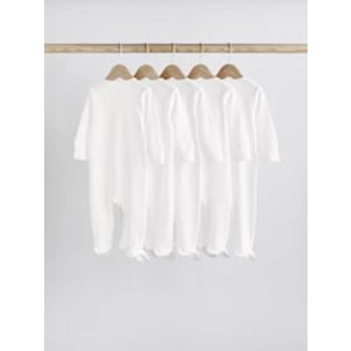 Buy White 5 Pack 100% Cotton Baby Sleepsuits (0-18mths) from Next USA