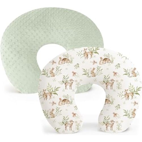 Konssy 2 Pack Nursing Pillow Covers, Soft Covers for Breastfeeding Pillows