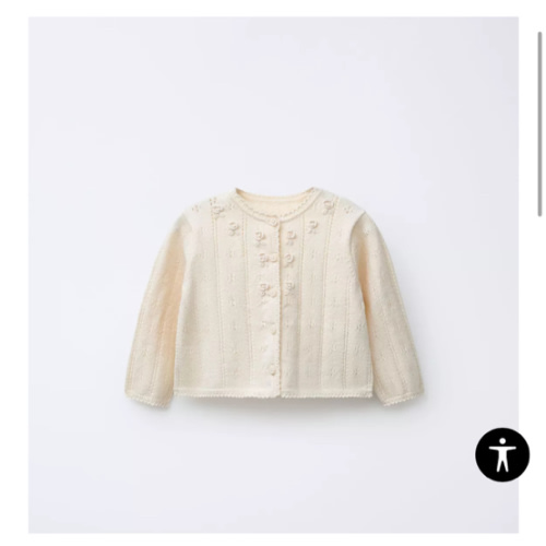 OPENWORK AND EMBROIDERED KNIT CARDIGAN - Ecru | ZARA United States
