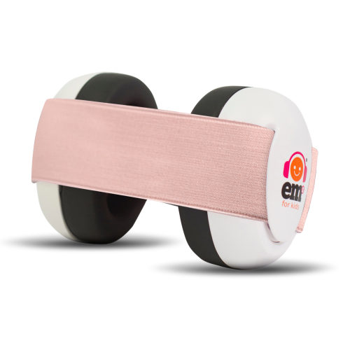 BABY Earmuffs - Coral on White