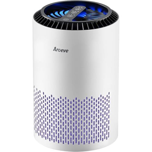 AROEVE Air Purifiers for Bedroom with Sleep Mode Speed Control-MK01A(White)