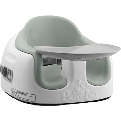 Bumbo 3-in-1 Multi-Seat for 6 to 36 Months, Travel Baby Feeding & Play Floor Seat, All-in-One Portable Booster with Tray & Toddler High Chair, Sage