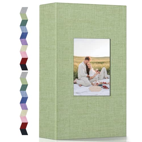 Popotop Photo Album 4x6-300 Photos Linen Cover Photo Books with 300 Horizontal Pockets,Slip-in Picture Albums for Family Wedding Anniversary Baby Vacation Pictures