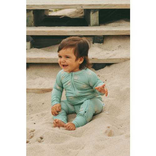 Blue Stoke Bamboo Zip Romper