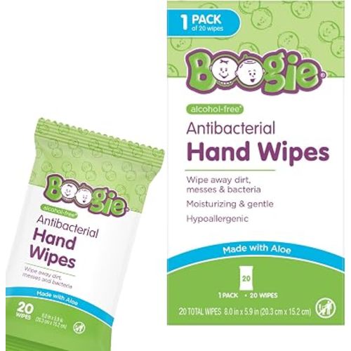 Boogie Antibacterial Hand Wipes - 20 Count