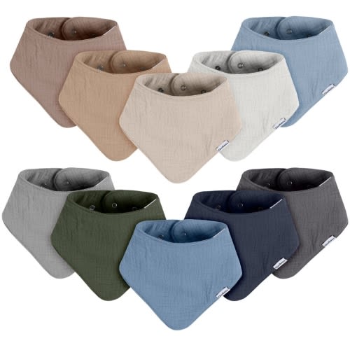10-Pack Baby Boys Multi Blue Muslin Bandana Bibs – Gerber Childrenswear