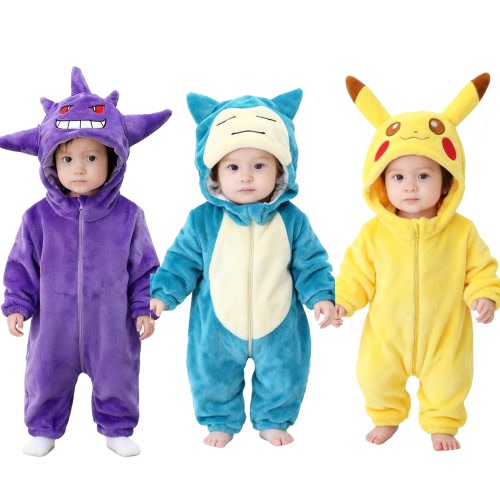 Infants Pikachu/Snorlax/Gengar/Stitch Costume Onesie Baby Halloween Outfit Romper