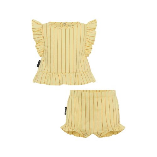 Lolly Stripe Ruffle Cotton Top & Bloomers Set, 3-6M