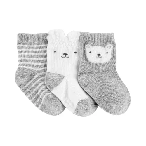 3-Pack Bear Booties - Heather