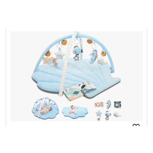 Amazon.com: Baby Play Gym Mat, Oversize Tummy Time Activity Mat for Babies 0-6 Months, Shells Baby Play Mat with 6 Detachable Toys, Baby Essentials Mat for Floor Sensory Exploration Motor Skill Development (Blue)
